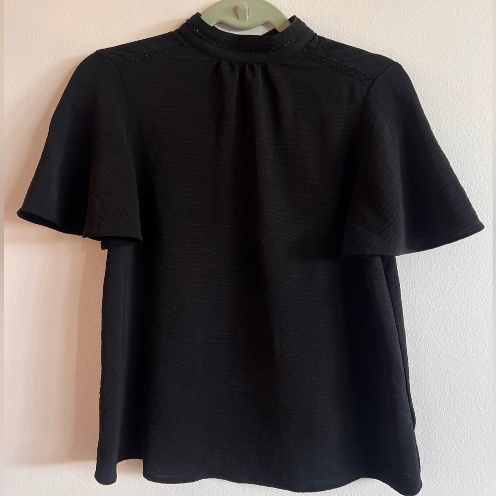 Joie Black Flutter Sleeve Blouse